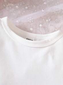 嬰兒荷葉邊T恤和心形和卡通圖案背帶裙 - 彩色 - 查看 6