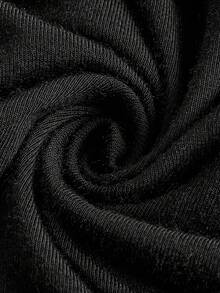 SHEIN EZwear Cut Out Back Crop Tee - Black - View 3