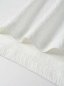 Manfinity Homme Men T-Shirts Baggy Crew Neck Drop Shoulder Short Sleeve Graphic Tee Letter Graphic Street Goth Summer Polyester - White - View 6