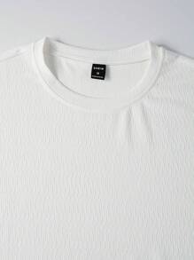 Manfinity Homme Men T-Shirts Baggy Crew Neck Drop Shoulder Short Sleeve Graphic Tee Letter Graphic Street Goth Summer Polyester - White - View 8