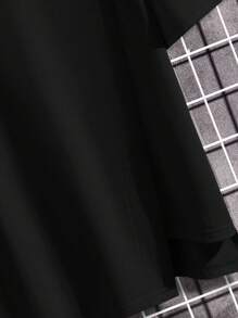 Manfinity Hypemode Men's Oversized Asymmetrical Hem Solid T-Shirt - Black - View 6