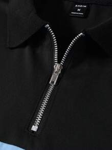 Manfinity Mode Men Two Tone Letter Graphic Polo Shirt - Blue - View 4