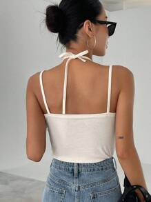 DAZY Áo khoác và áo lót dành cho xe tăng nữ Buộc lại màu trơn Giải trí - Màu be - Xem 2