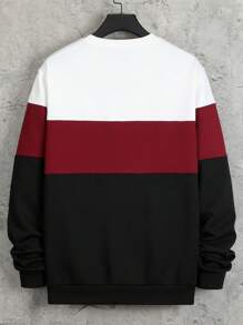 Manfinity Homme Men Letter Graphic Colourblock Sweatshirt - Multicolor - View 2