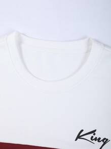 Manfinity Homme Men Letter Graphic Colourblock Sweatshirt - Multicolor - View 3