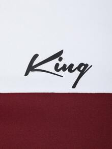 Manfinity Homme Men Letter Graphic Colourblock Sweatshirt - Multicolor - View 4