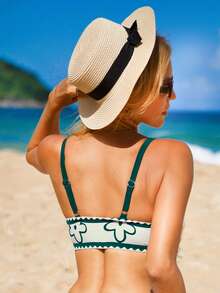 Bikinx Top bikini con estampado floral unido en contraste - Multicolor - Ver 2