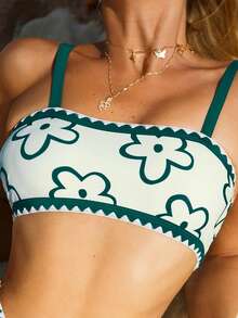 Bikinx Top bikini con estampado floral unido en contraste - Multicolor - Ver 5