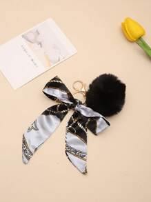 DIY Fluffy Pompom Keychain Bag Charm - Multicolor - View 2