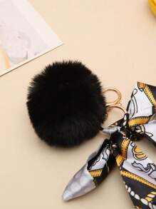 DIY Fluffy Pompom Keychain Bag Charm - Multicolor - View 5