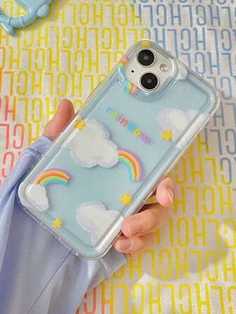 Rainbow Pattern Clear Phone Case