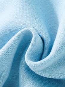 SHEIN Áo nỉ in hình bướm và khẩu hiệu dành cho bé gái tuổi teen - Màu xanh nhạt - Xem 6