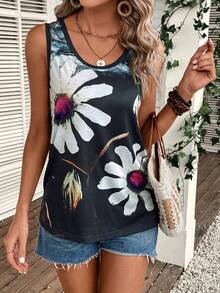 EMERY ROSE Floral Print Tank Top - Multicolor - View 3