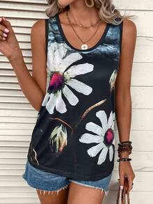 EMERY ROSE Floral Print Tank Top - Multicolor - View 5