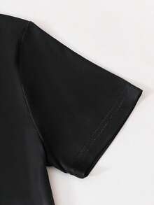 SHEIN 男孩字母圖案漸層T恤 - 黑色 - 查看 4