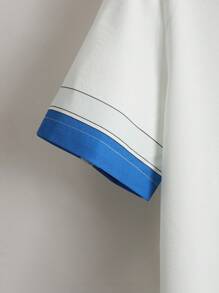 Manfinity RSRT Áo sơ mi nam in hoa tương phản không có áo thun, tay áo ngắn có nút lên khối màu đồ họa Áo sơ mi đi biển đi nghỉ - trắng - Xem 5