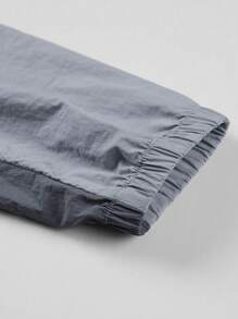 SHEIN Fitness Men Letter Graphic Zip Up Sports Jacket - Grey - View 3