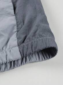 SHEIN Fitness Men Letter Graphic Zip Up Sports Jacket - Grey - View 4