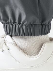 Manfinity Sport Corelite Men Letter Graphic Drawstring Waist Slant Pocket Sports Trousers - Grey - View 8