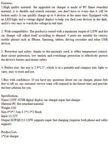 4 USB Port 120W Max Super Fast Car Charger Compatible With iPhone Samsung Android Cell Phone - Black - View 10