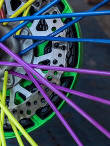 72pcs Random Color Universal Wear-Resistant Plastic Motorcycle Steel Wire Hub Cover - Multicolor - View 2