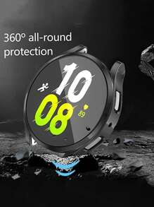 2 In 1 Screen Protection Film & Plating Case Compatible With Samsung Watch 4/5 - Black - View 5