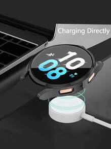 2 In 1 Screen Protection Film & Plating Case Compatible With Samsung Watch 4/5 - Black - View 6