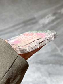 卡通兔子裝飾透明手機殼 - 彩色 - 查看 2