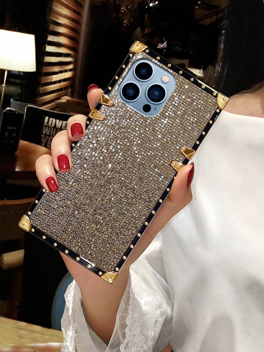 水鑽裝飾手機殼 - 金色 - 查看 1