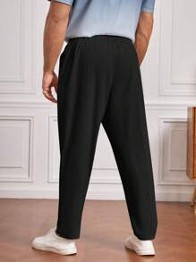 EASEVO Men Plus Solid Slant Pocket Pants, For Fall