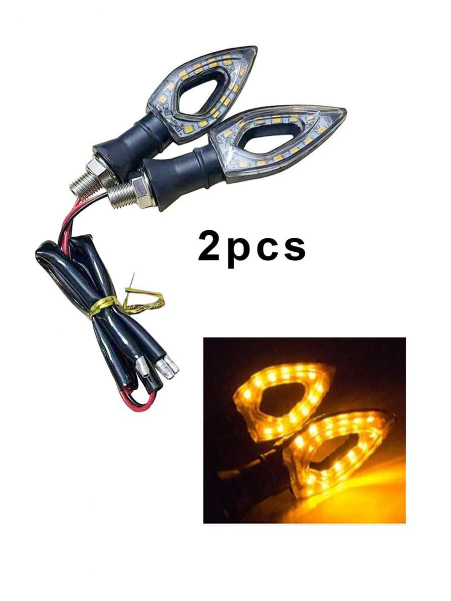 2入組LED菱形鏤空塑膠摩托車轉動信號燈 - 彩色 - 查看 1