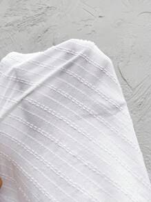 SHEIN Frenchy Contrast Lace Mock Neck Butterfly Sleeve Blouse - White - View 6