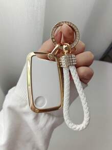 1 pieza Funda de llave de coche con diseño de diamante de imitación TPU con acollador compatible con Volkswagen - Multicolor - Ver 2
