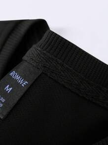 ROMWE MEN Grunge Punk 男士骷髅与字母图案背心，学校 - 黑色 - 查看 3