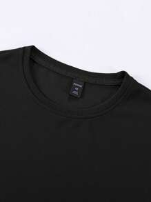 ROMWE MEN Grunge Punk 男士骷髅与字母图案背心，学校 - 黑色 - 查看 6