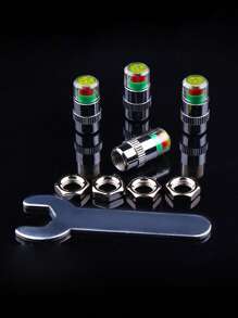4pcs Copper Alloy Car Tire Valve Cap - Silver - View 2