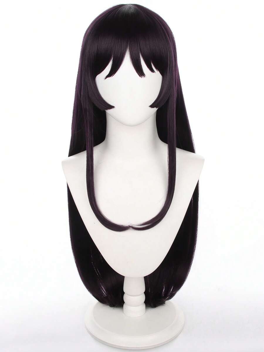 Cosplay Extra Long Straight Synthetic Wig With Bangs - Brown - View 1