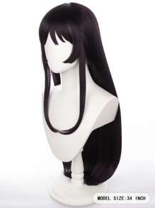 Cosplay Extra Long Straight Synthetic Wig With Bangs - Brown - View 3