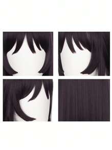 Cosplay Extra Long Straight Synthetic Wig With Bangs - Brown - View 4