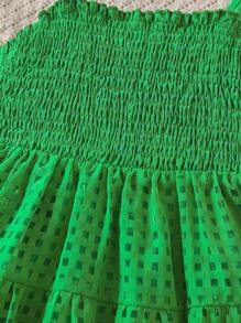 SHEIN Toddler Girls Ruffle Hem Cami Dress - Green - View 4