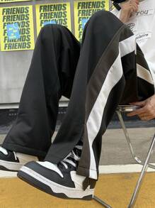 Aesthetic Post Quần thể thao Nam Dây kéo Chia Khối Màu - màu đen - Xem 3