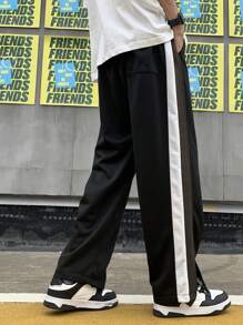 Aesthetic Post Quần thể thao Nam Dây kéo Chia Khối Màu - màu đen - Xem 2