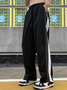 Aesthetic Post Quần thể thao Nam Dây kéo Chia Khối Màu - màu đen - Xem 5