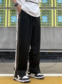 Aesthetic Post Quần thể thao Nam Dây kéo Chia Khối Màu - màu đen - Xem 1