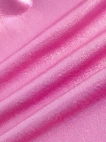 SHEIN X Doris Jocelyn SHEIN ICON Draped Collar Backless Bandana Hem Crop Halter Top - Hot Pink - View 5