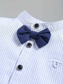 SOLOCOTE Young Boys' 2pcs Formal Wear Set With Necktie For Gentleman Party, Wedding, Banquet - Blue - View 3