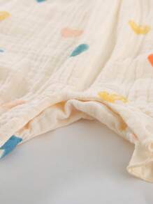 Peninsula Baby 女嬰印花無袖連體衣，帶褶邊，休閒風格 - 杏色 - 查看 4