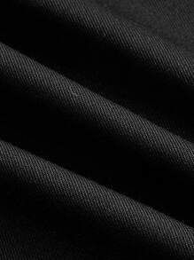 SHEIN EZwear Rhinestone Heart & Slogan Pattern Tank Dress - Black - View 4