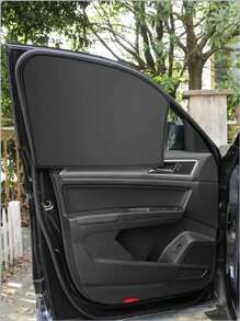 2 piezas magnético de coche lado ventana sol - Negro - Ver 1