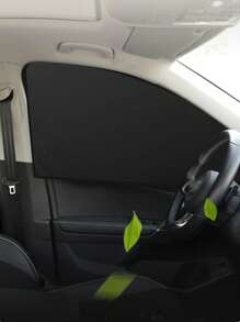 2 piezas magnético de coche lado ventana sol - Negro - Ver 2